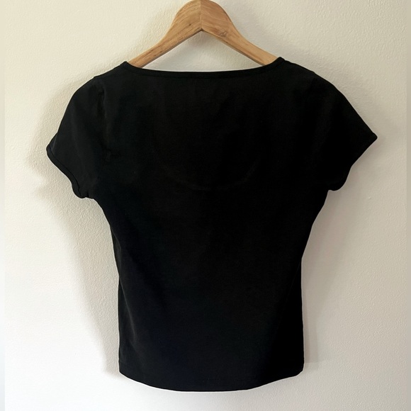 J. Crew Organic Slub Size Small Black Short Sleeve Scoop Neck T-shirt - Picture 4 of 7